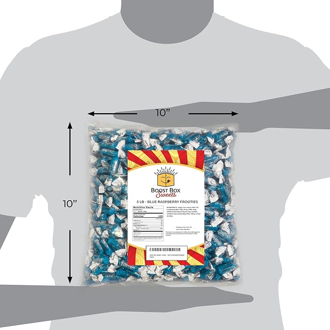 Blue Raspberry Frooties Individually Wrapped Bulk Chewy Tootsie Roll Candy (5 Pound)