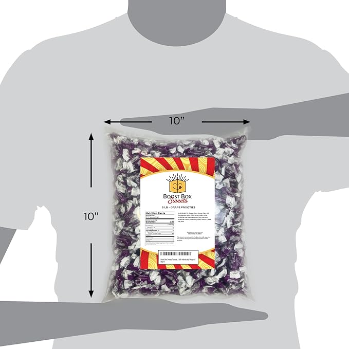 Grape Frooties Individually Wrapped Bulk Chewy Purple Tootsie Roll Candy (5 Pound)