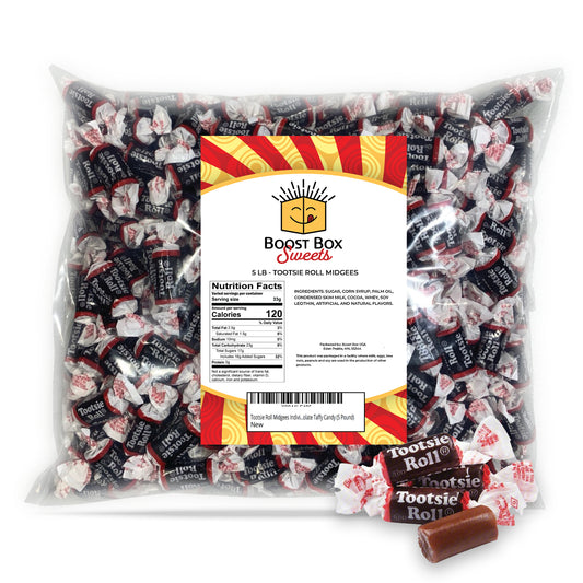 Tootsie Rolls Tootsie Rolls Bulk Fun Size Tootsie Rolls Tootsie Roll Midgees Individually Wrapped Bulk Classic Chewy Chocolate Taffy Candy (5 Pound)