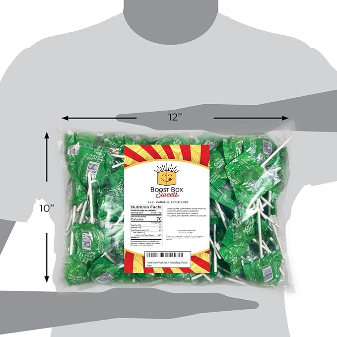 Tootsie Caramel Apple Pops Individually Wrapped Caramel Covered Green Apple Lollipop (5 Pound)