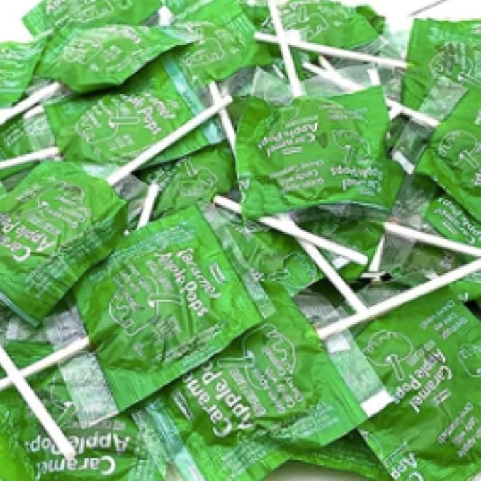 Tootsie Caramel Apple Pops Individually Wrapped Caramel Covered Green Apple Lollipop (2 Pound)