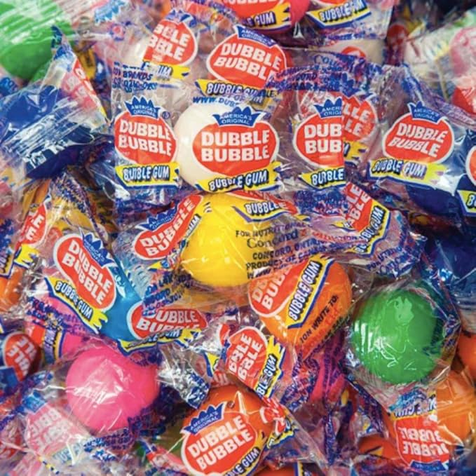 Dubble Bubble One Inch Gumballs Candy Coated Gum Individually Wrapped Bulk (2 Pound)